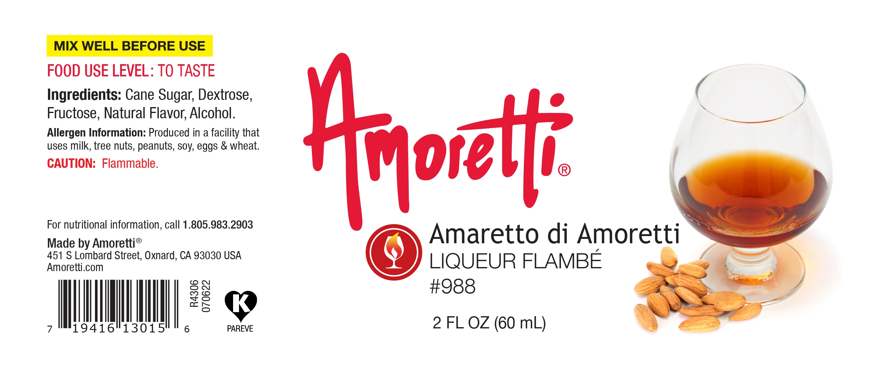 Amaretto di Amoretti Liqueur Flambe - Image 2
