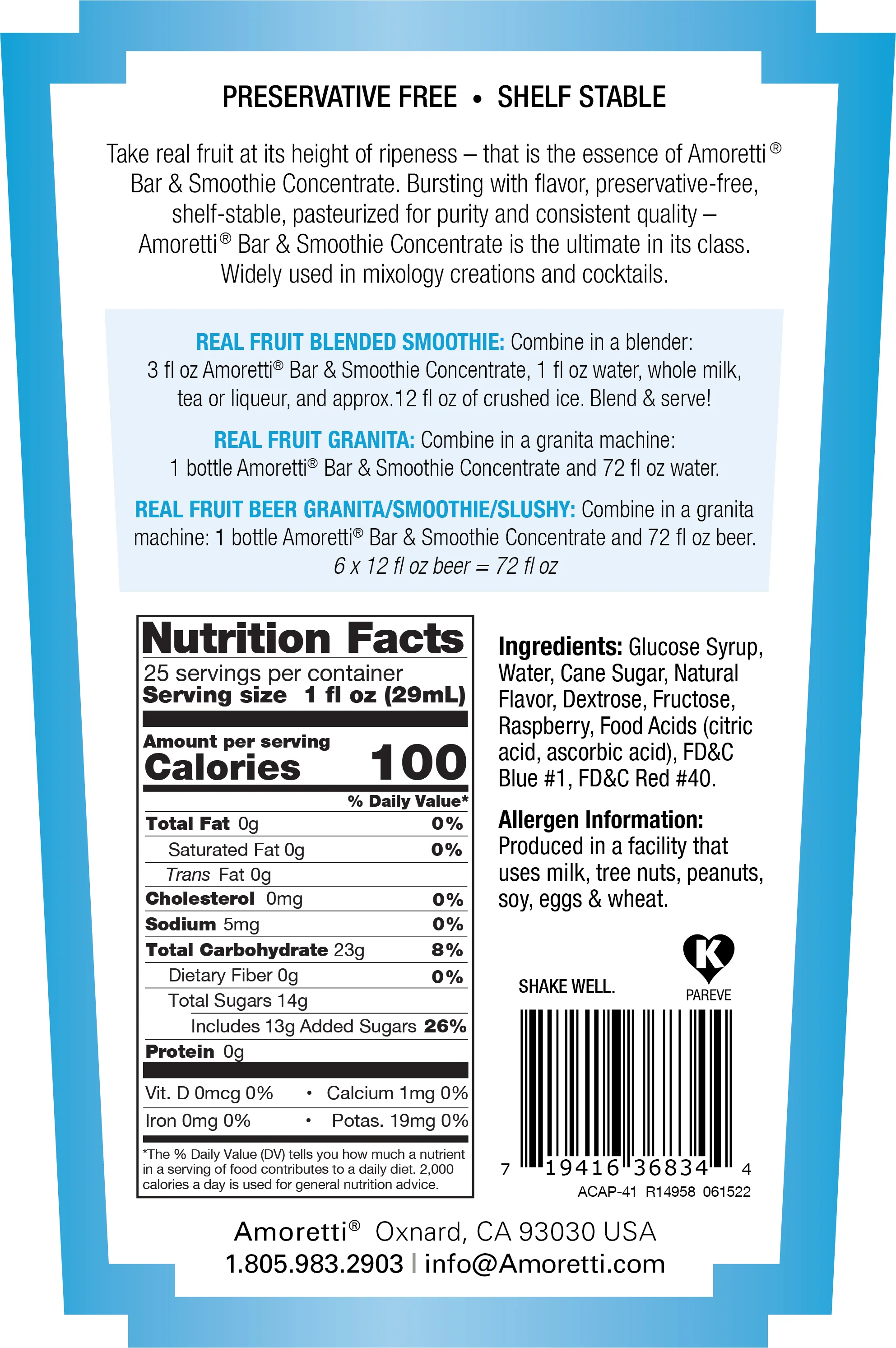 Blue Raspberry Bar & Smoothie Concentrate - Image 2