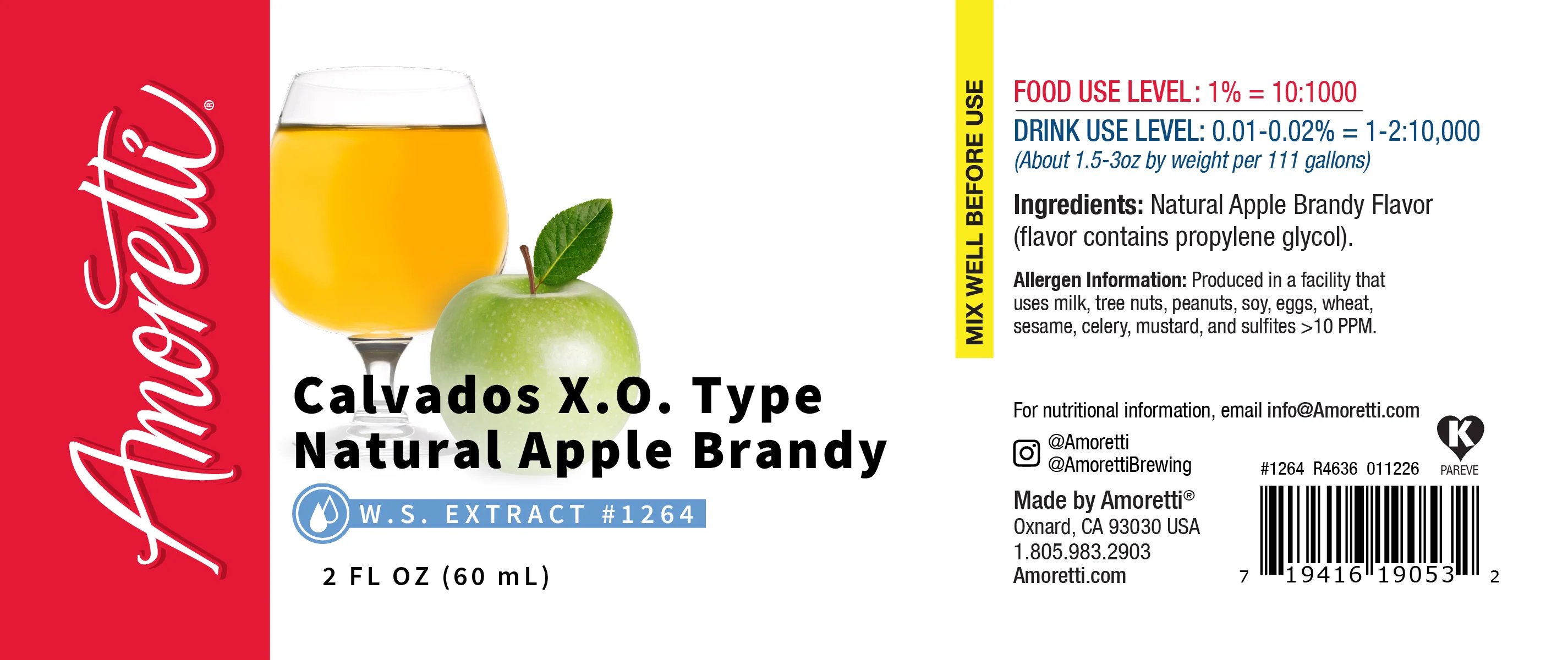 Calvados X.O. Type Natural Apple Brandy Extract Water Soluble - Image 2
