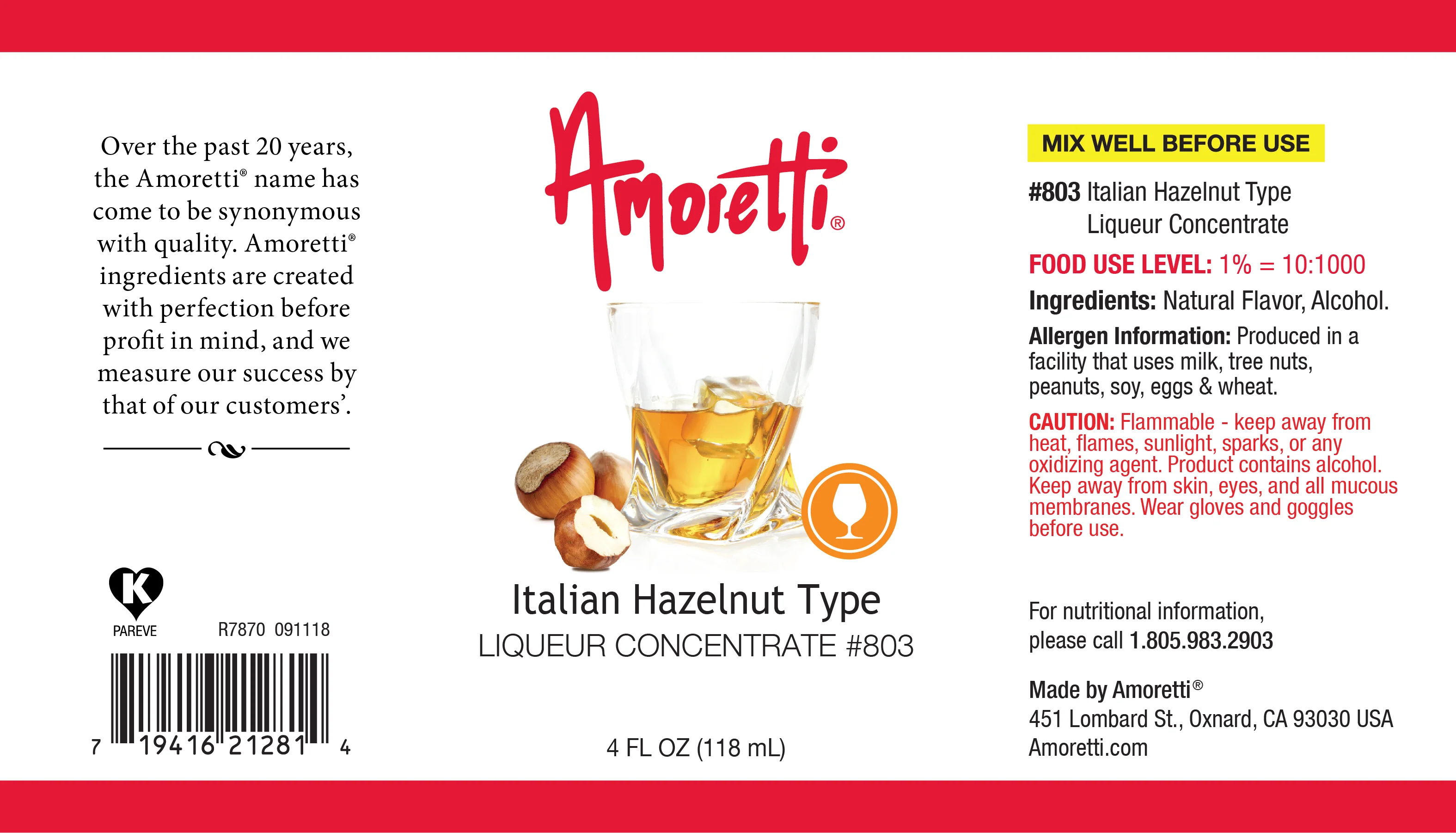 Italian Hazelnut Type Liqueur Concentrate - Image 4