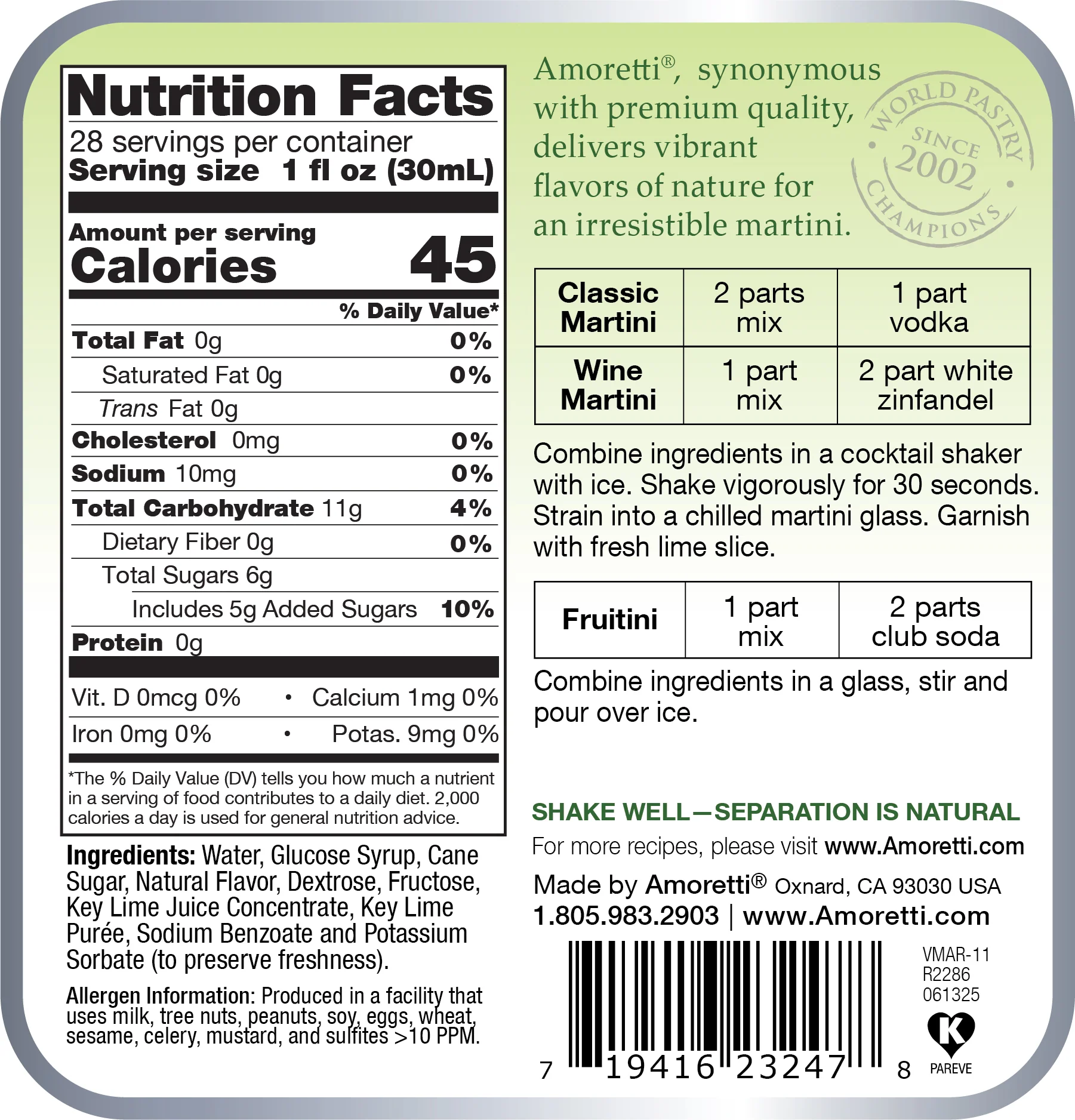Premium Key Lime Martini Mix - Image 2