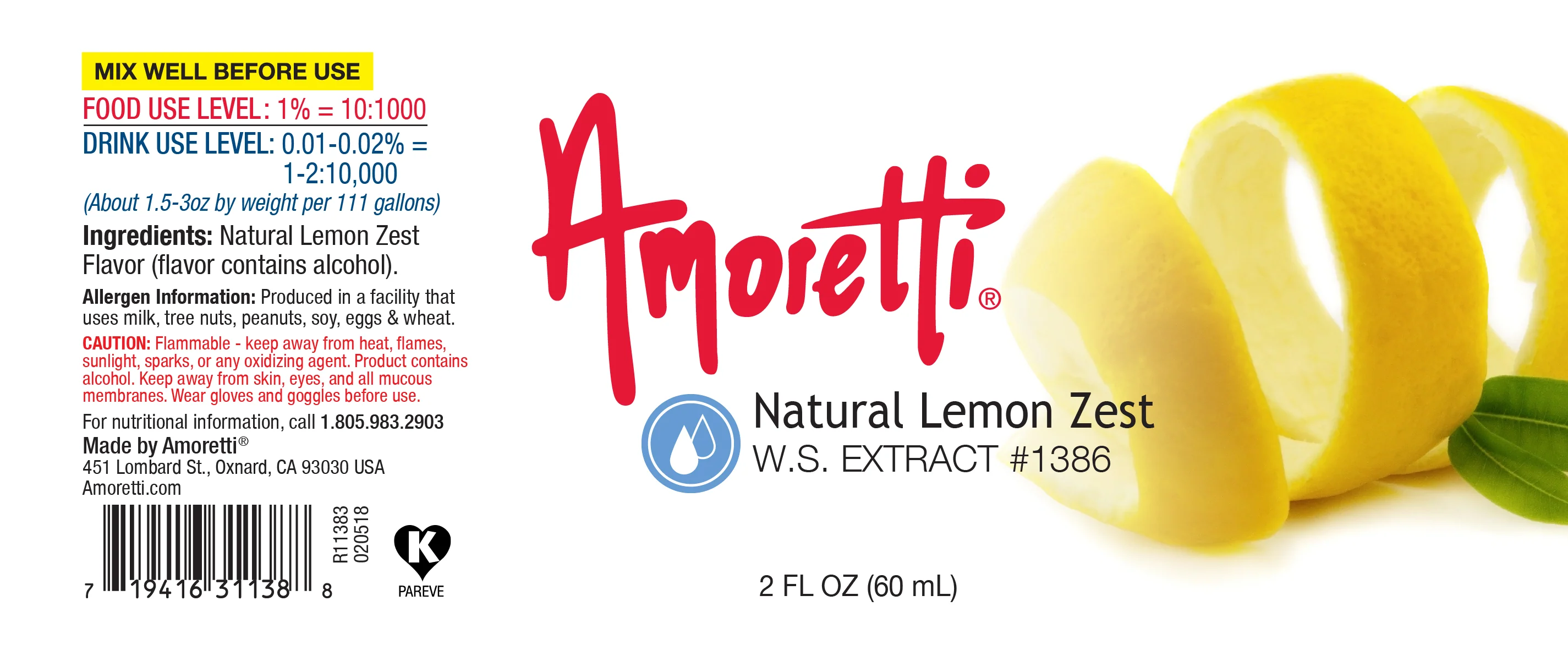 Lemon Zest Oil Extract Water Soluble - Image 2