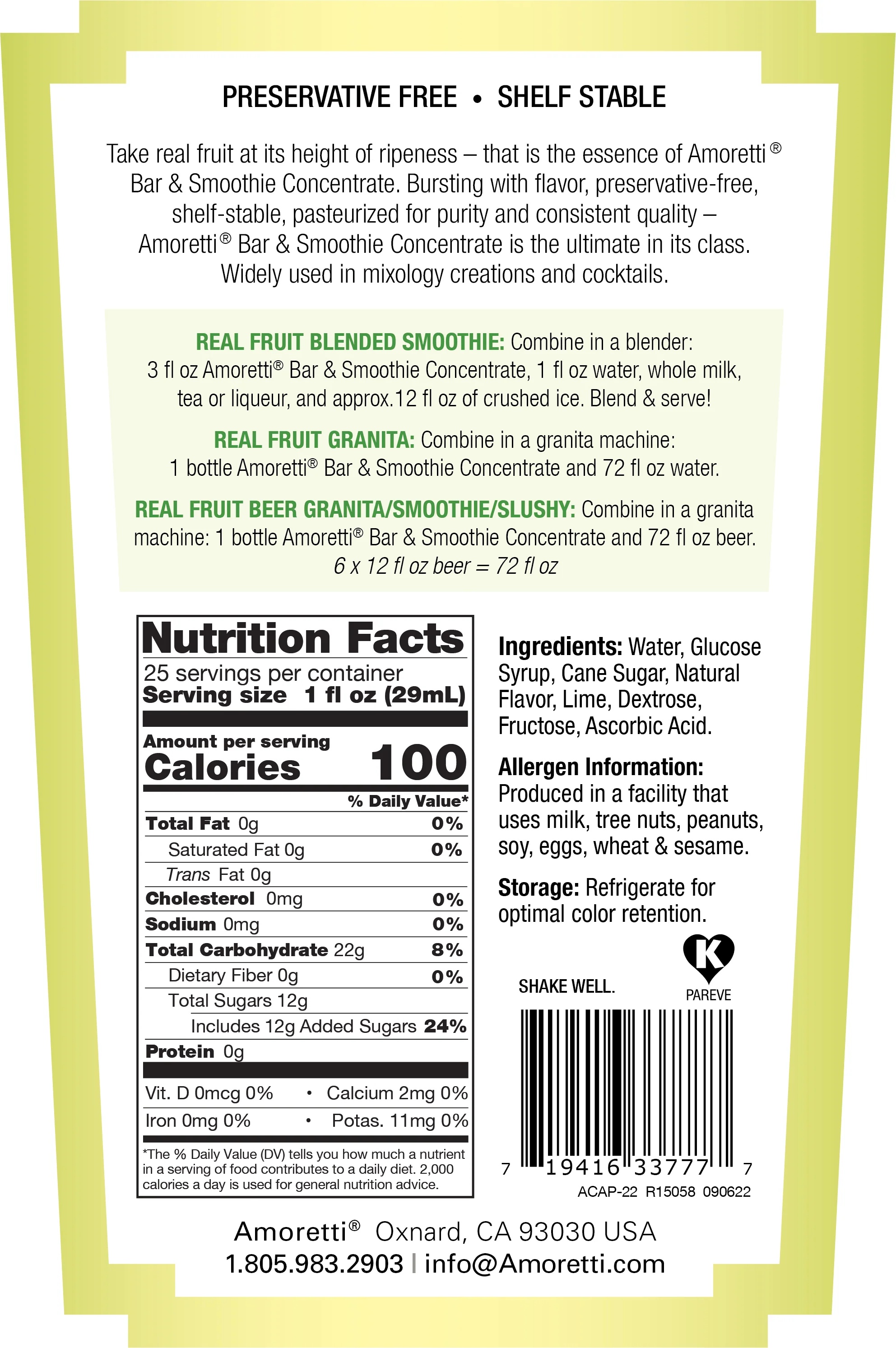 Margarita Bar & Smoothie Concentrate - Image 2