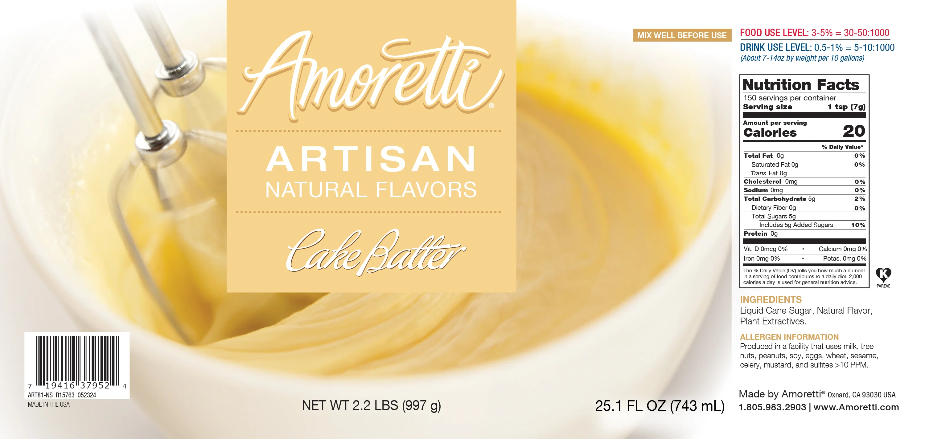 Natural Cake Batter Artisan Flavor - Image 2
