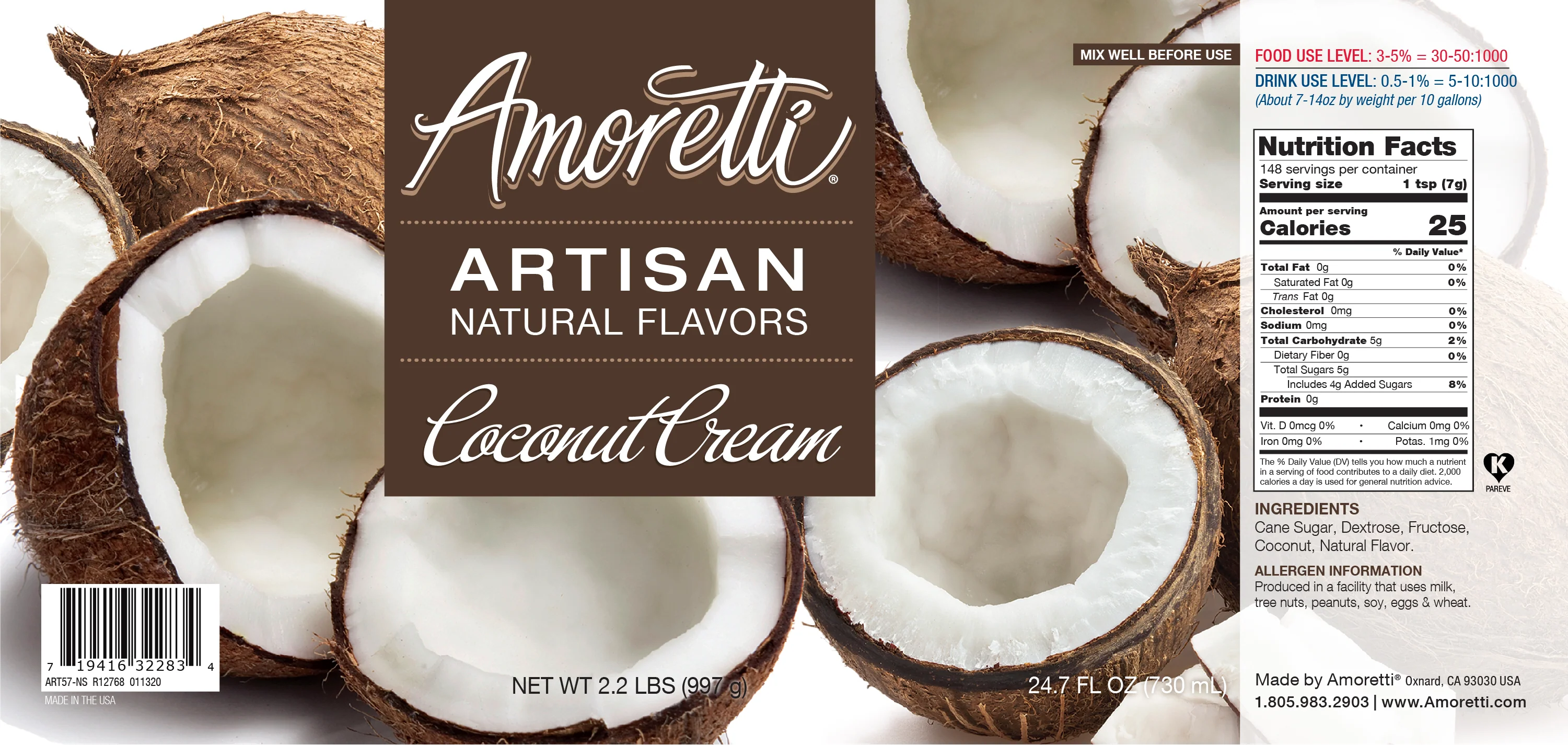 Natural Coconut Cream Artisan Flavor - Image 2