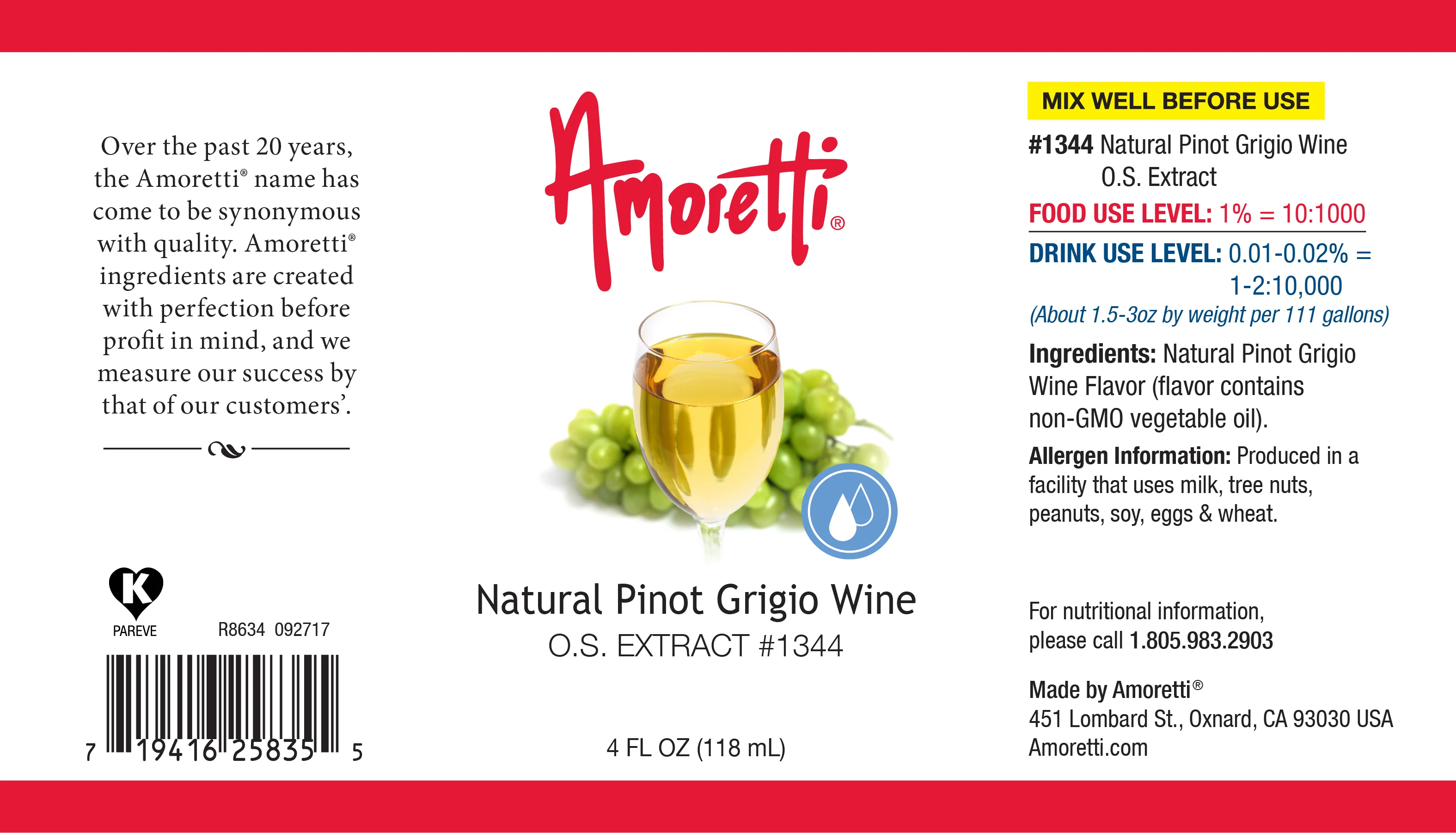 Natural Pinot Grigio Wine Type Extract Oil Soluble
