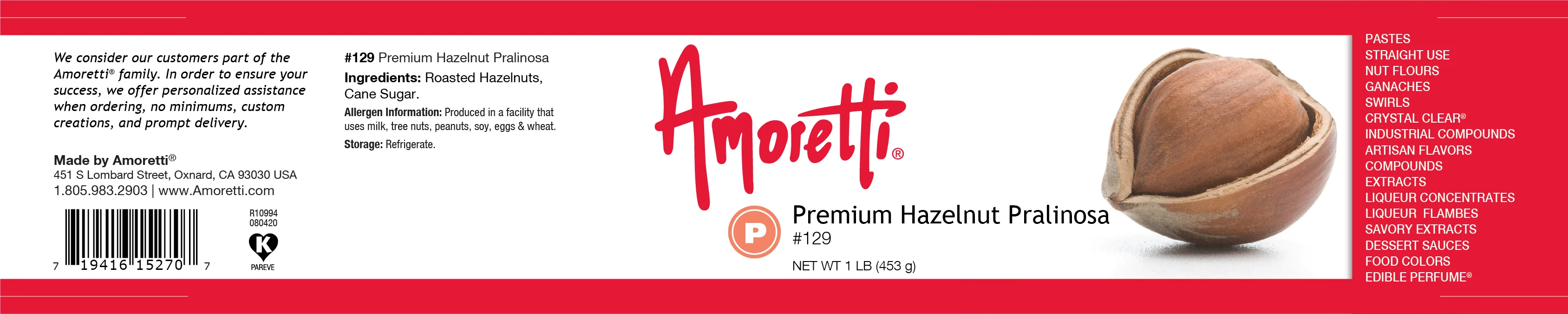 Premium Hazelnut Pralinosa - Lower Sweetness - Image 2