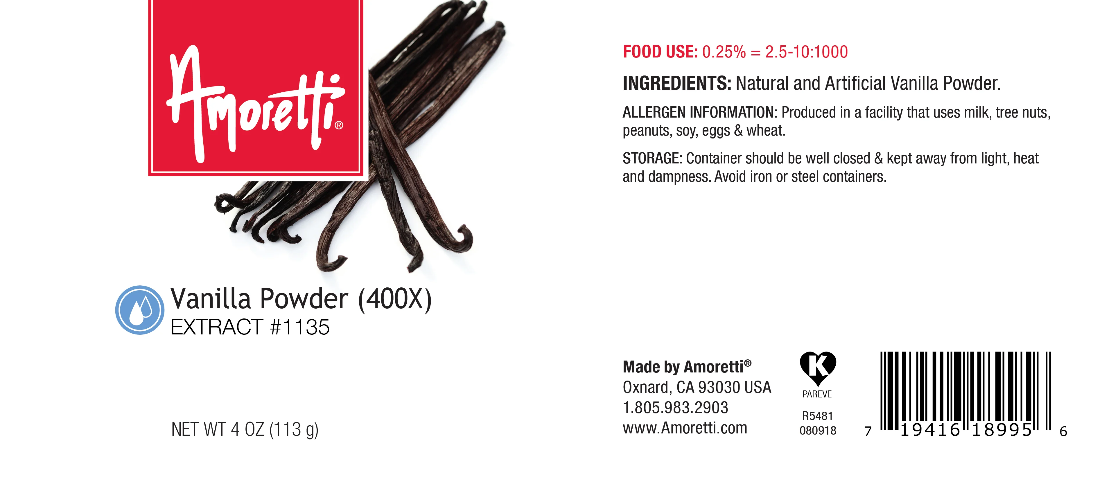 Vanilla 400X Powder Water Soluble - Image 2