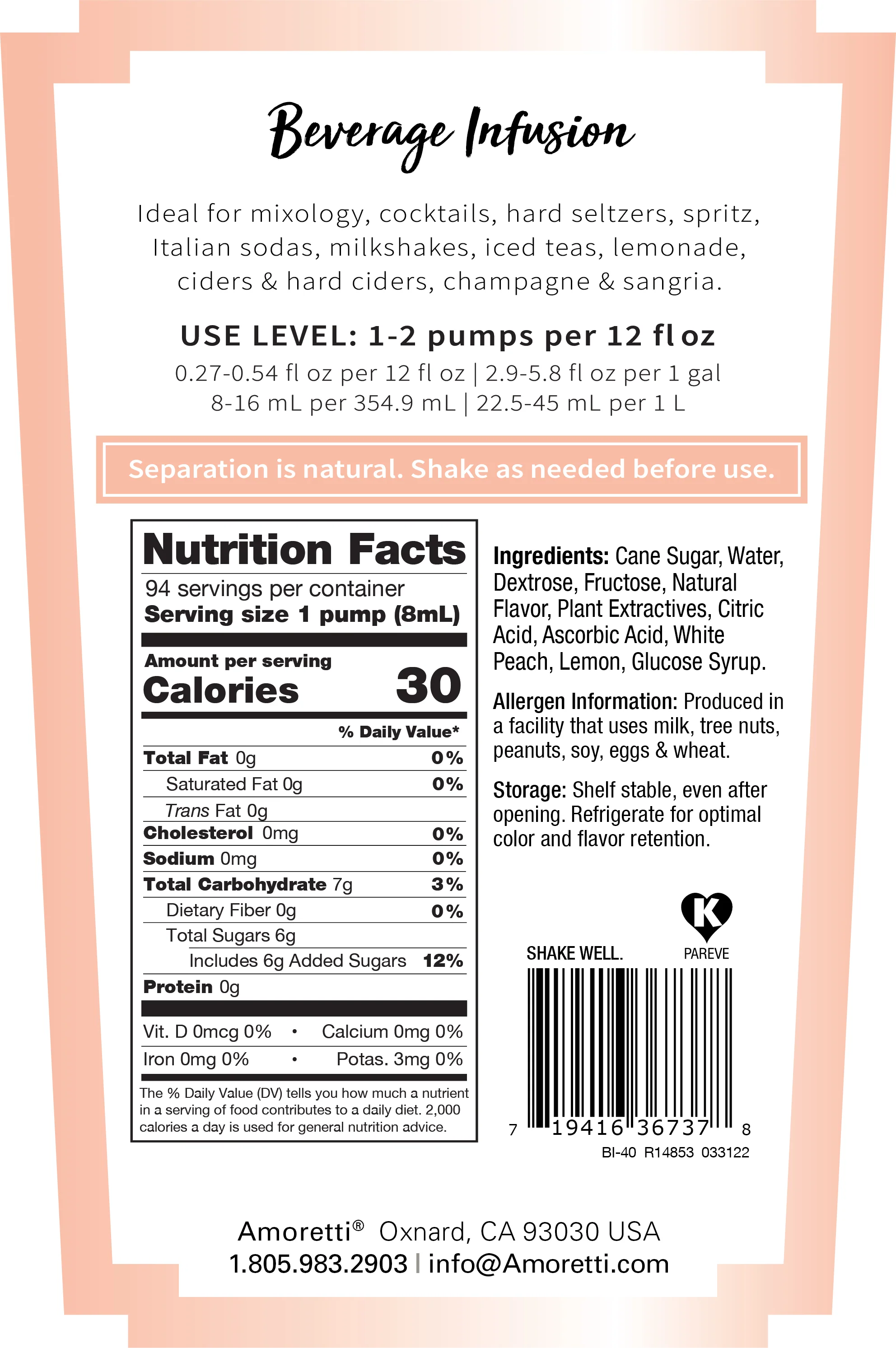 White Peach Lemonade Beverage Infusion - Image 2
